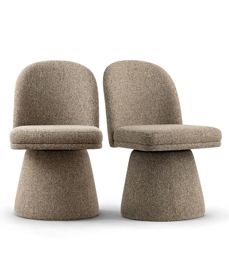 Maison Boucle Swivel Accent Chairs Set of 2, Modern Upholstered Fabric Lounge