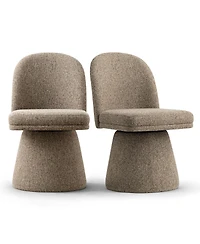 Maison Boucle Swivel Accent Chairs Set of 2, Modern Upholstered Fabric Lounge