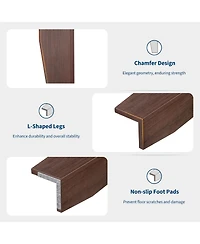 homfan Farmhouse Dining Table for 6 to 8, Rectangular Wood Kitchen with V-Shape Base, Available 63 and 71