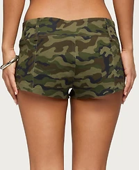 Edikted Women's Camo Craze Stretch Micro Shorts