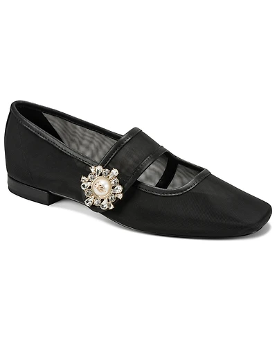 Karl Lagerfeld Paris Women's Sabelle Mesh Mary Jane Ballet Flats
