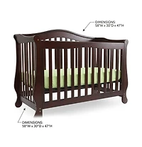 L A Baby The Brentwood 4 in 1 Convertible Full Sized Wood Crib, Cherry