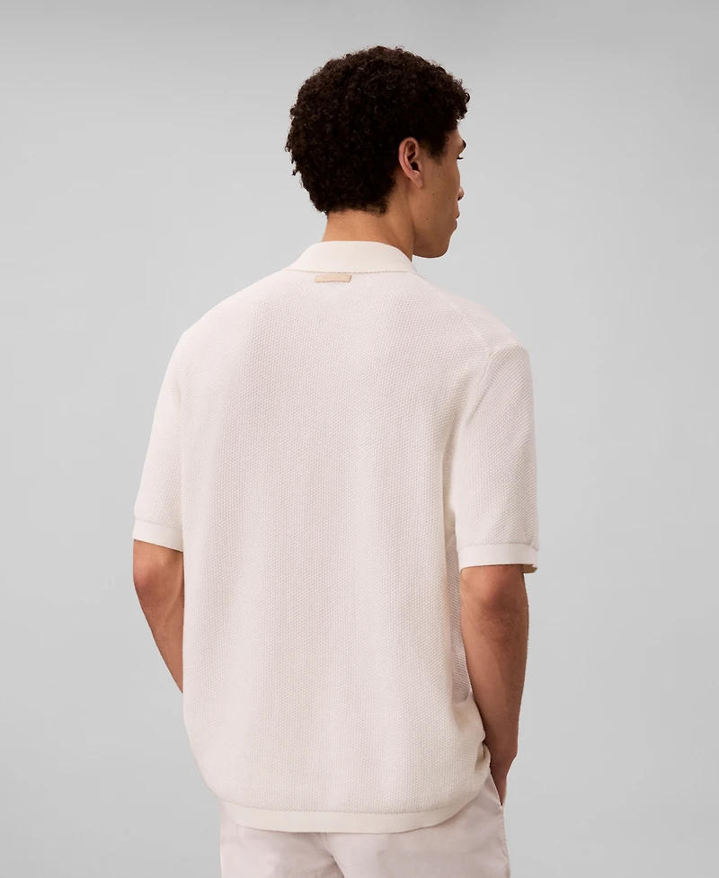 Calvin Klein Men's Textured Cotton Short-Sleeve Polo Shirt