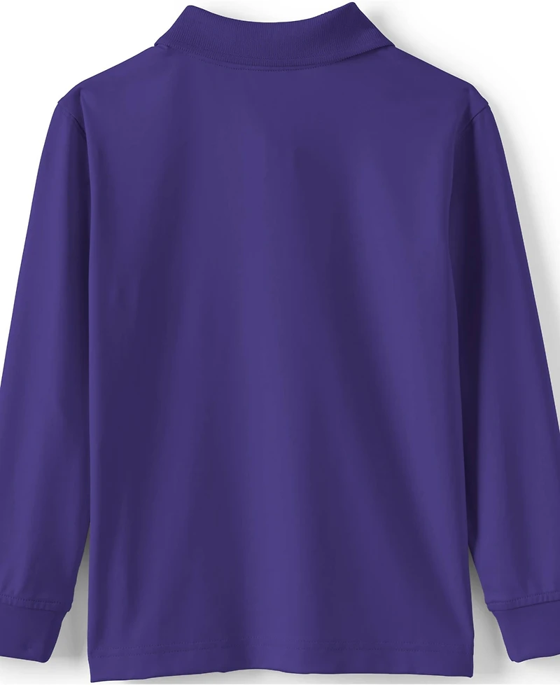 Lands' End School Uniform Men's Long Sleeve Rapid Dry Polo Shirt