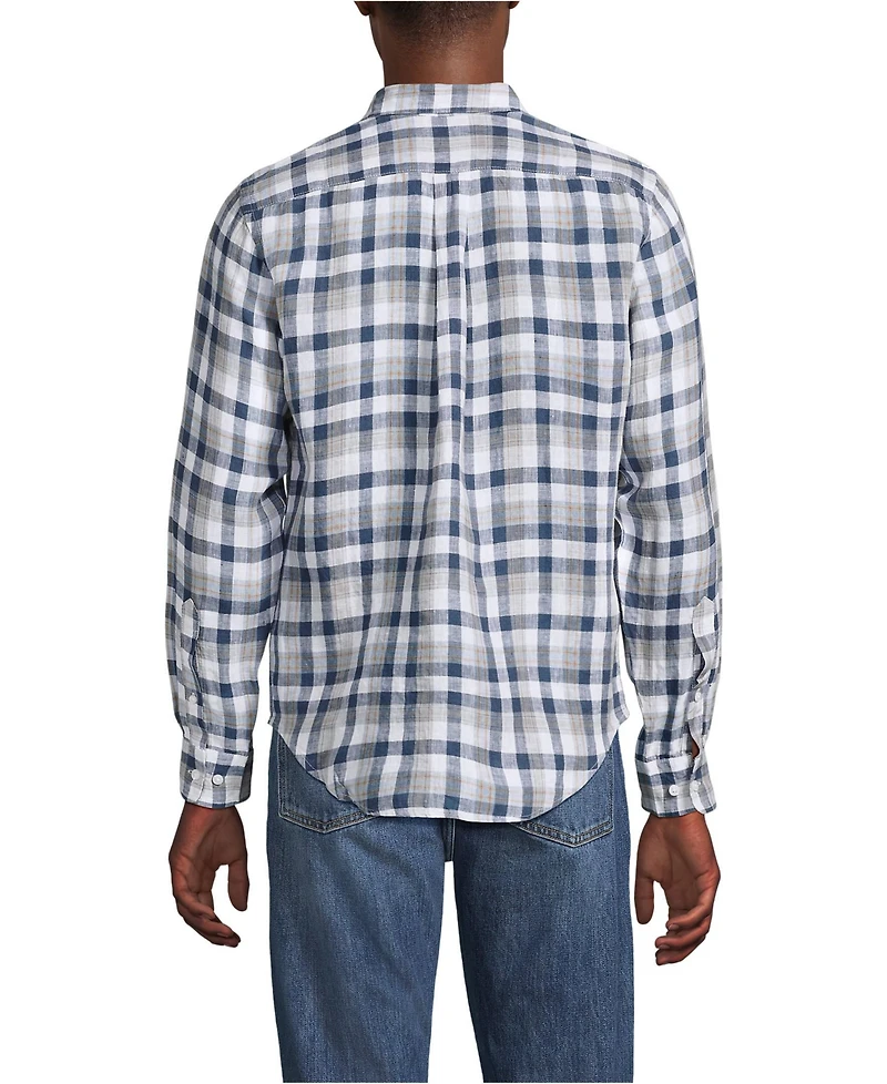 Lands' End Big & Tall Long Sleeve Linen Shirt