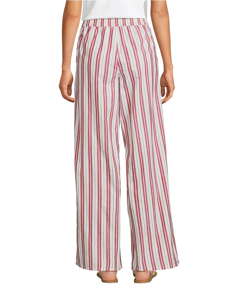 Lands' End Women's Poplin High Rise Extra Wide Leg Pants