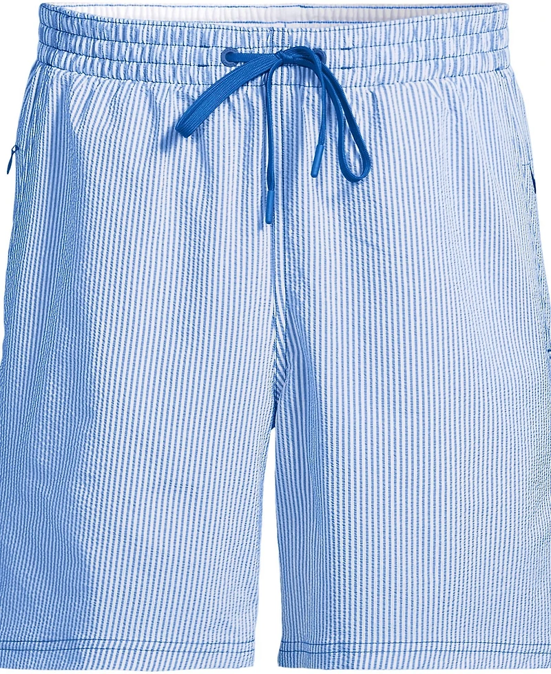 Lands' End Men's 7" Seersucker Volley with Hydroliner Swim Trunk