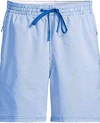 Lands' End Men's 7" Seersucker Volley with Hydroliner Swim Trunk