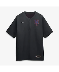 Nike Men's Black New York Mets Authentic Collection Dri-fit Quarter-Zip Windshirt