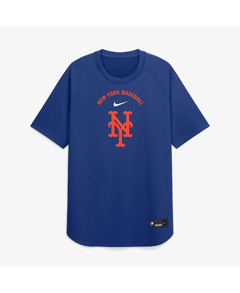 Nike Men's Royal New York Mets Authentic Collection Batting Practice Pre-Game Raglan Dri-fit T-Shirt