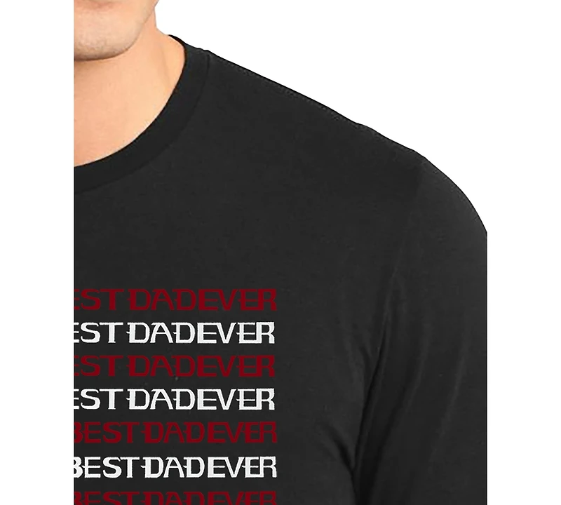 La Pop Art Men's Best Dad Ever American Flag Word Long-Sleeve T-Shirt
