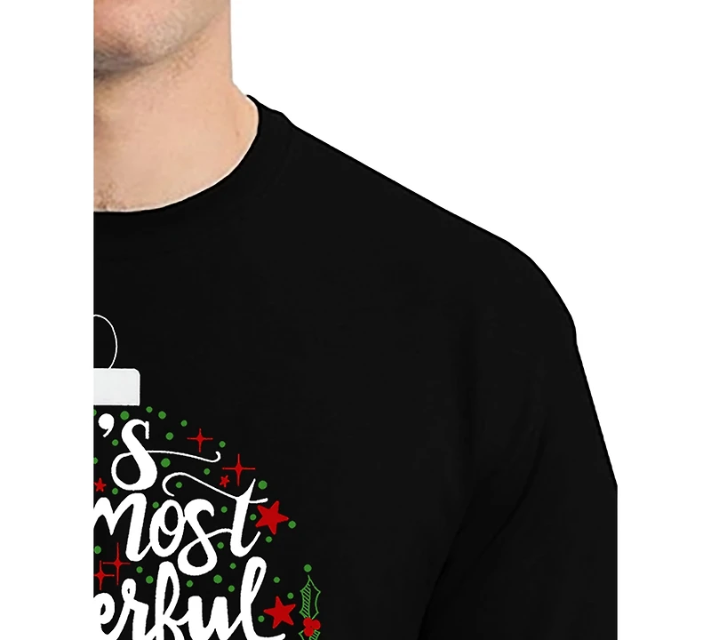La Pop Art Men's Christmas Ornament Word T-Shirt