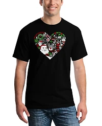 La Pop Art Men's Christmas Themed Heart Word T-Shirt