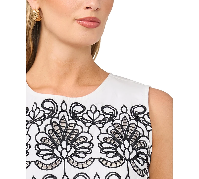 Vince Camuto Women's Embroidery Shell Top