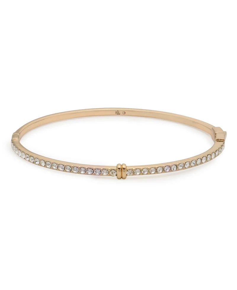 Lauren Ralph Lauren Gold-Tone Pave Thin Bangle Bracelet