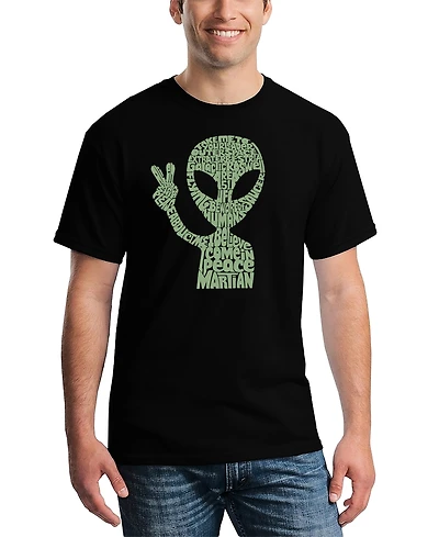 La Pop Art Men's Alien Extraterrestrial Word T-Shirt