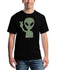La Pop Art Men's Alien Extraterrestrial Word T-Shirt