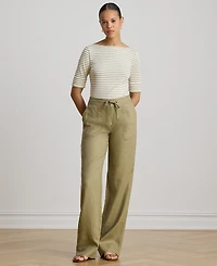 Lauren Ralph Petite Striped Boat Neck T-Shirt