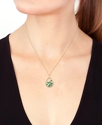 Effy Collection Emerald (3/4 ct. t.w.) and Diamond (1/2 ct. t.w.) Pendant Necklace in 14k Yellow Gold