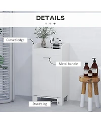 Bathroom Hamper Wood Laundry Tilt Out Basket Storage Bench Furniture cabinet