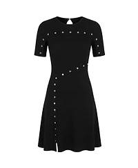 Modenaire Women's Stud-Detail Asymmetric-Seam Dress
