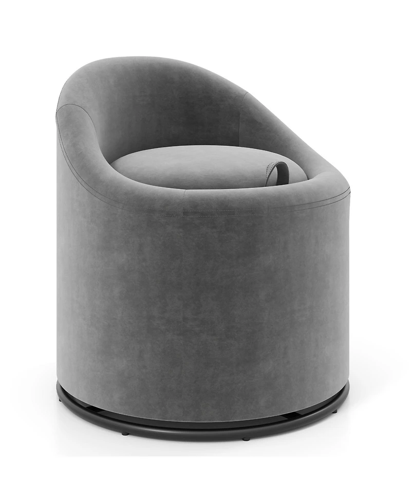 Slickblue 360degree(s) Swivel Upholstered Barrel Chair with Hidden Storage for Vanity and Makeup