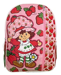 Upd Strawberry Short 16" Pink Nylon School Backpack 16" Bookbag for Girls, with a Large front Pocket