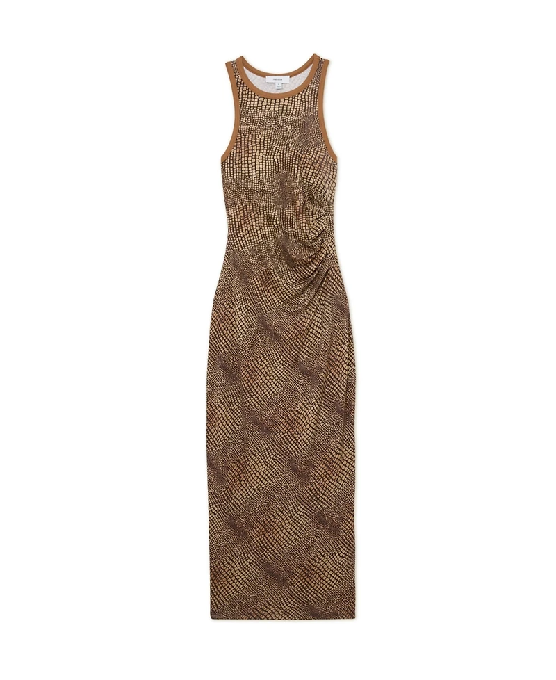 Reiss Women's Snake-Print Jersey Racer Midi Dress