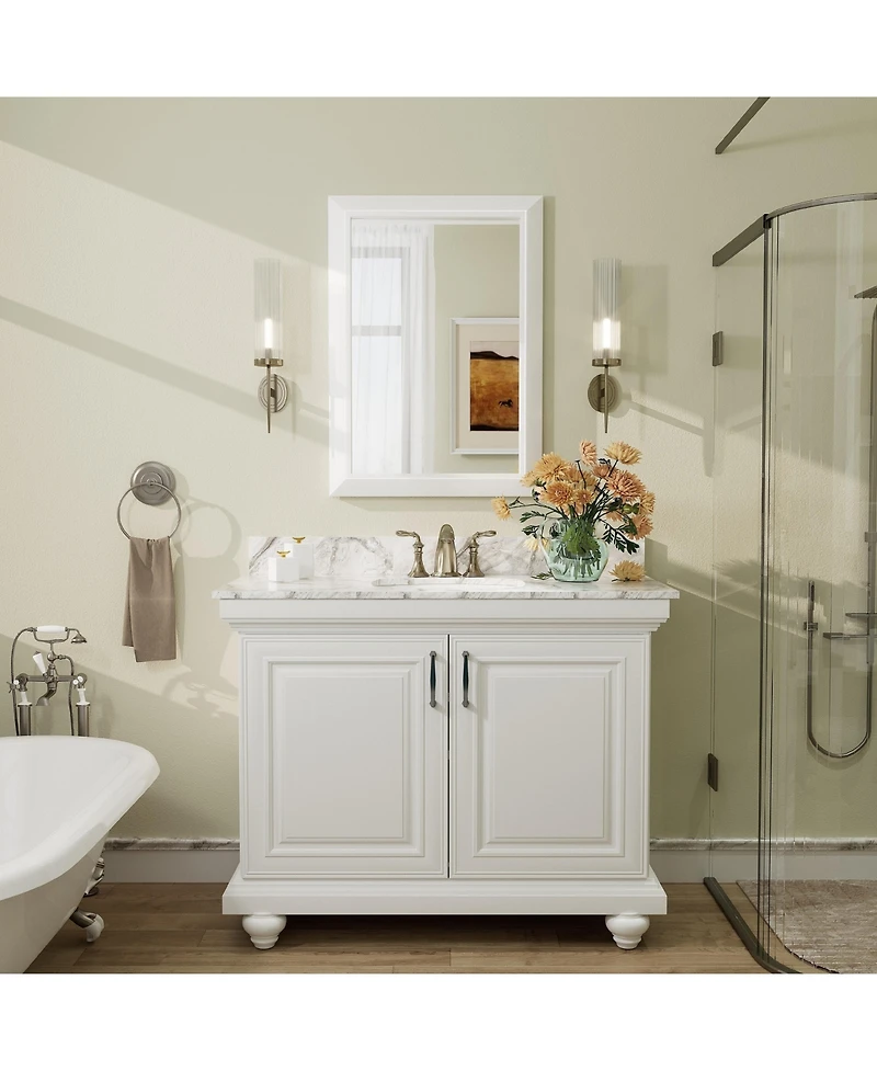 Apmir 20" x 28" Inch Thick Metal Framed Wall Mirrors for Bedroom