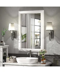 Apmir 24" x 36" Inch Thick Metal Framed Wall Mirrors for Bedroom