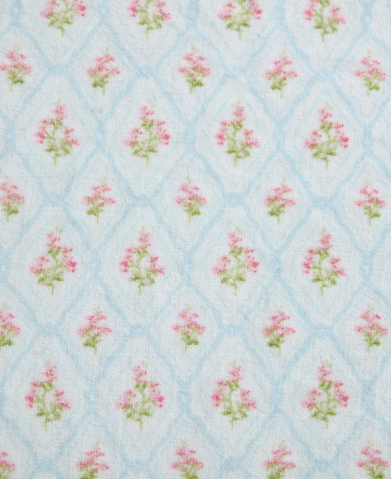 Laura Ashley Pinford Trellis Printed Plush Reversible Throw, 70" x 50"