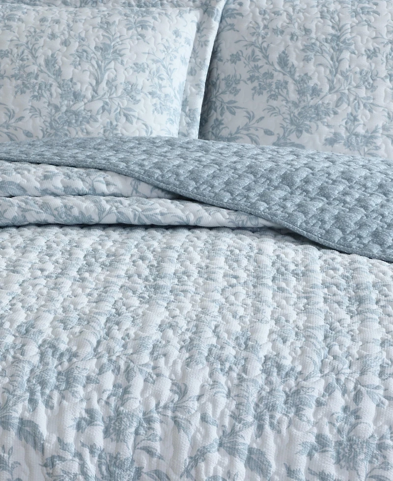 Laura Ashley Amberly Seersucker 3-Pc. Quilt Set