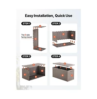 Sugift Outdoor Storage Box 100 Gallon Resin Deck Box Backyard Outside Toy and Towel Storage
