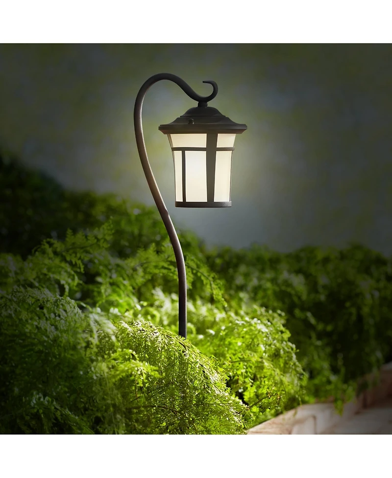 John Timberland Carriage 23" High Mission Outdoor Landscape Path Lights Porch House Set of 2 Led Bulb Textured Black Finish