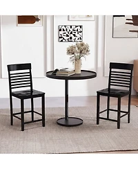 Slickblue Solid Wood Dining Chairs Set of 2 with Footrests, Comfortable Kitchen Seating