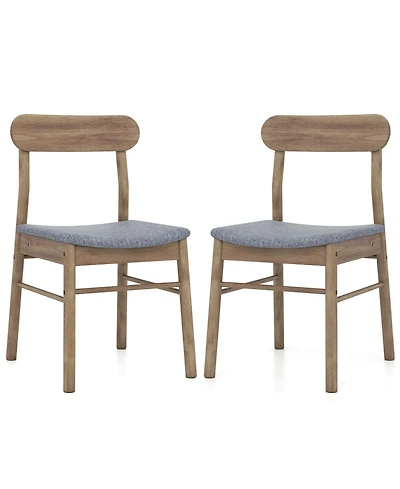 Slickblue Kitchen Armless Dining Chairs Set of 2 Upholstered Wood Frame
