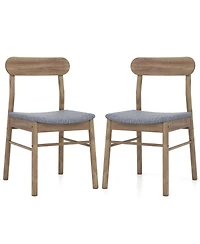 Slickblue Kitchen Armless Dining Chairs Set of 2 Upholstered Wood Frame