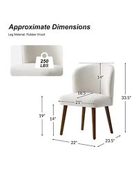 Hulala Home Davia Mid-Century Modern Upholstered Dining Chair with Solid Wood Leg
