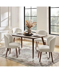 Hulala Home Davia Mid-Century Modern Upholstered Dining Chair with Solid Wood Leg