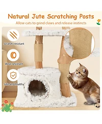 Cozito Cat Tree 53 inch Premium Branch Wooden with Jute Posts