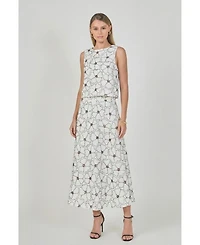 endless rose Women's Floral beaded Sleeveless top