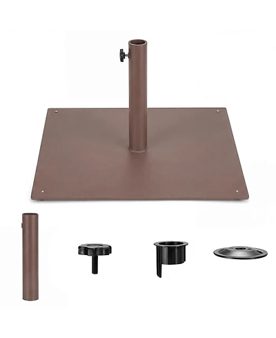 Costway Square Patio Umbrella Base Weighted 42 Lbs Outdoor Market Stand Footpads