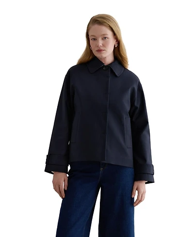 Hobbs London Women's Frida Collared Cropped Trench Coat