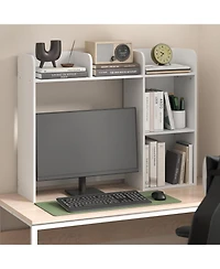 Mega Casa Classic Desk Shelf, 5-Shelf Desktop Hutch, Book Shelf, 3-Tier Desk Organzier, for Office Supplies, Office Desk Accessories, for Home Office