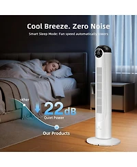 Antarctic Star 36-Inch Quiet Oscillating Tower Fan with Remote and Washable Grille