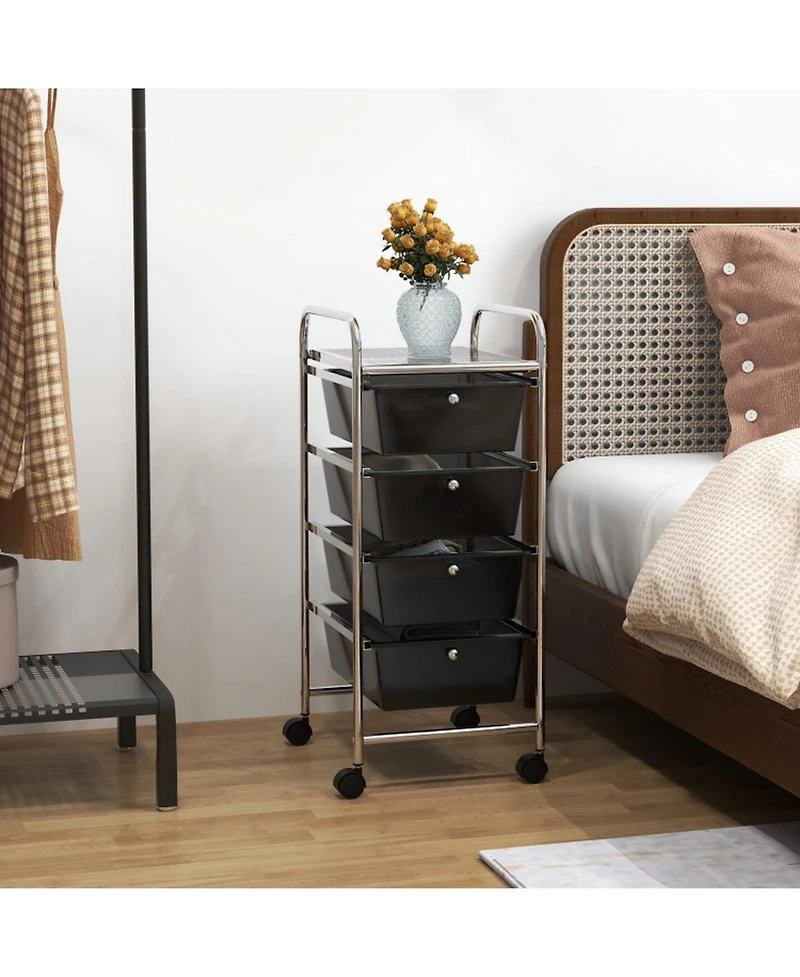 Gouun Metal Frame Compact Rolling Drawer Cart for Home Organization