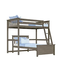 Max & Lily Solid Wood L-Shaped Bunk Bed Twin over for Kids
