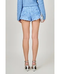 endless rose Women's Shorts with three-dimensional flowers