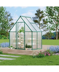 gaomon 6'X4' Aluminum-Framed Polycarbonate Greenhouse, Heavy Duty Greenhouse with Quick Setup Structure and Roof Vent