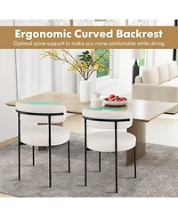 Slickblue Modern Boucle Dining Chair Set of 4 with Curved Back and Metal Frame Legs